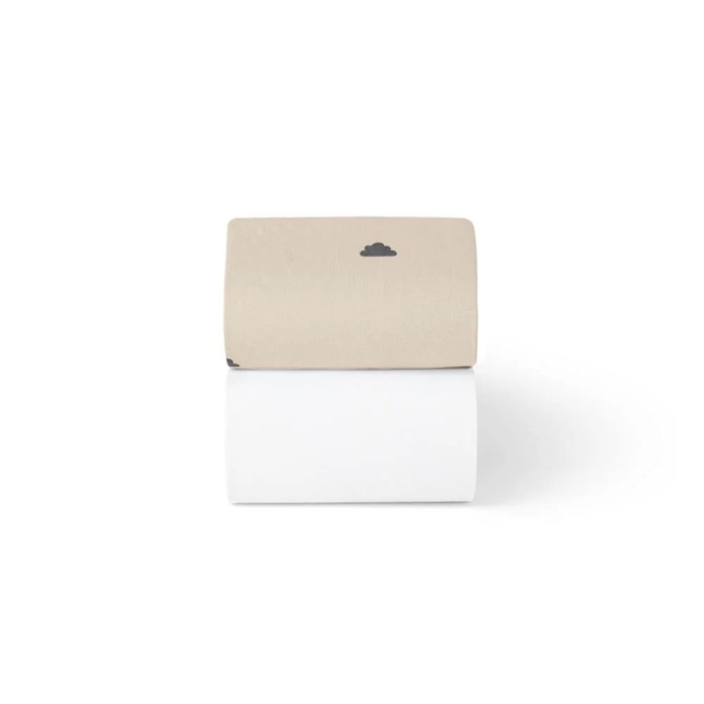 Cot & Cot Bed 2 Pack Fitted Sheet – Sand / Cloud