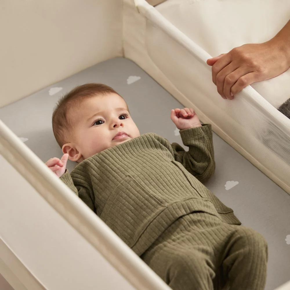 Crib 2 Pack Fitted Sheets - Grey / Cloud - Image 3
