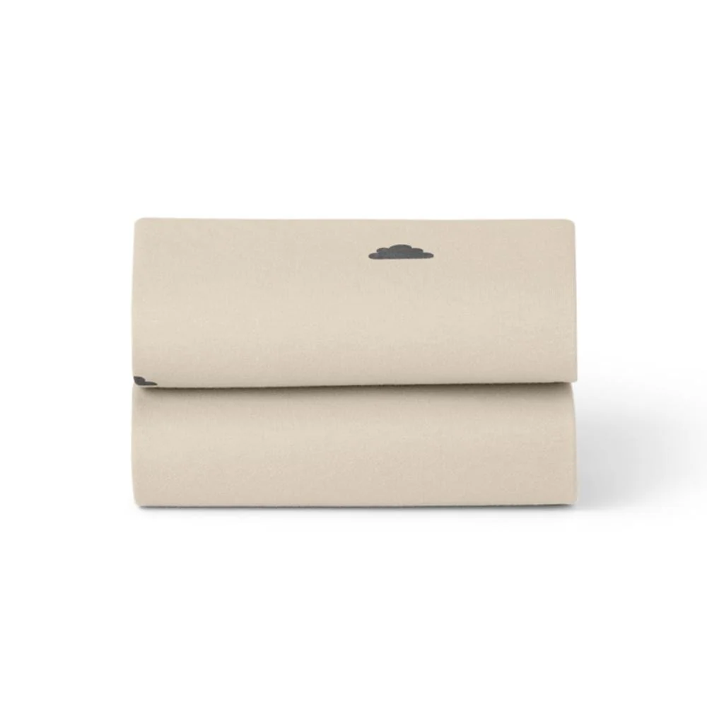 Crib 2 Pack Fitted Sheets - Sand / Cloud