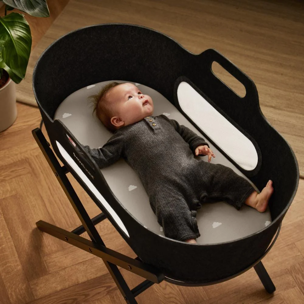 Moses Basket/Pram 2 Pack Fitted Sheets – Grey / Cloud - Image 3