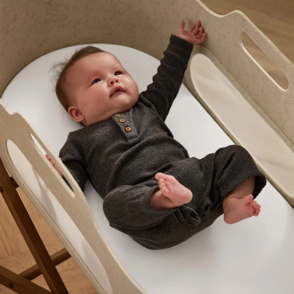 Moses Basket/Pram 2 Pack Fitted Sheets – White - Image 3