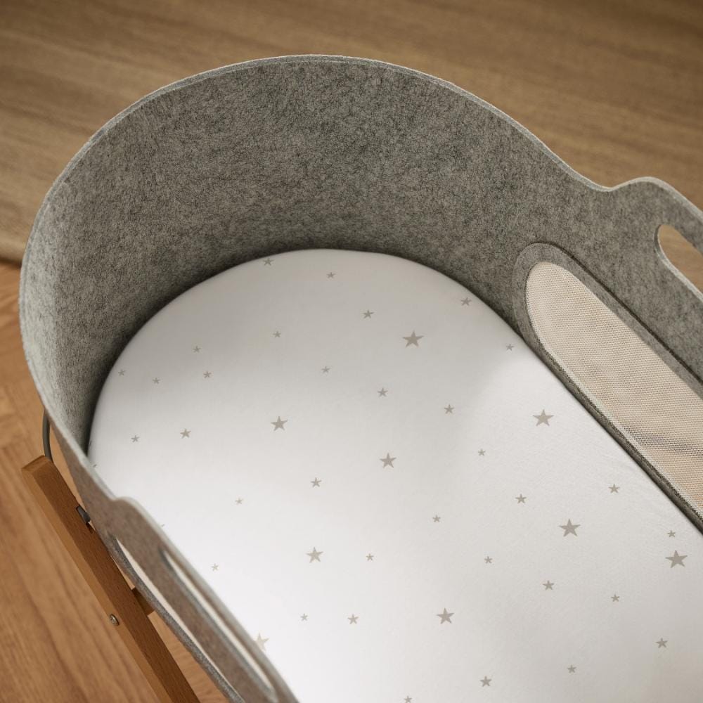 Moses Basket/Pram 2 Pack Fitted Sheets – White / Star - Image 2