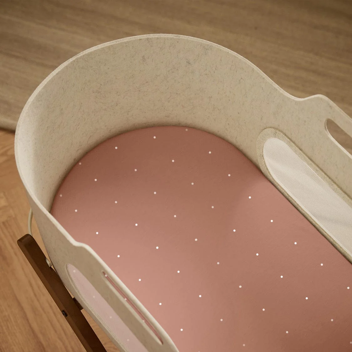 Moses Basket/Pram 2 Pack Fitted Sheets - Blush / Dot - Image 2