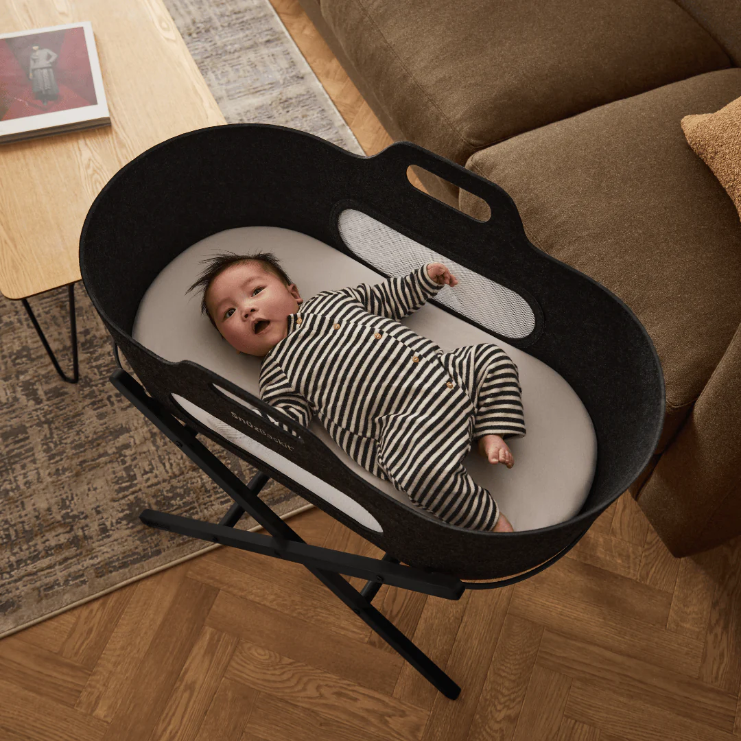 SnuzBaskit Graphite Moses Basket & Graphite Stand - Image 2