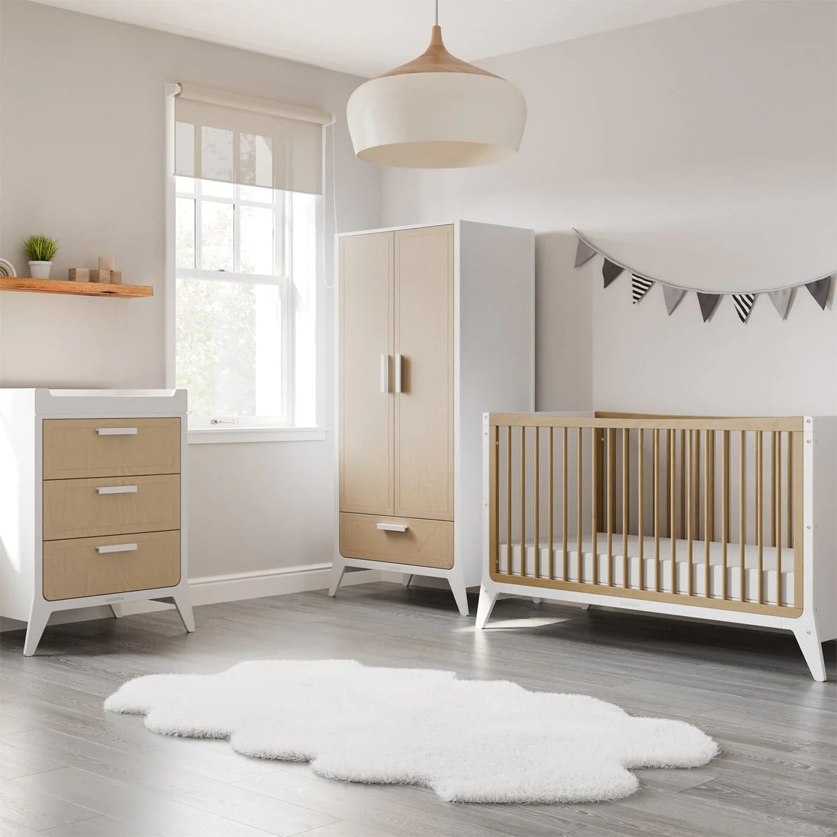 SnuzFino 3 Piece Nursery Furniture Set – White Natural - Image 2
