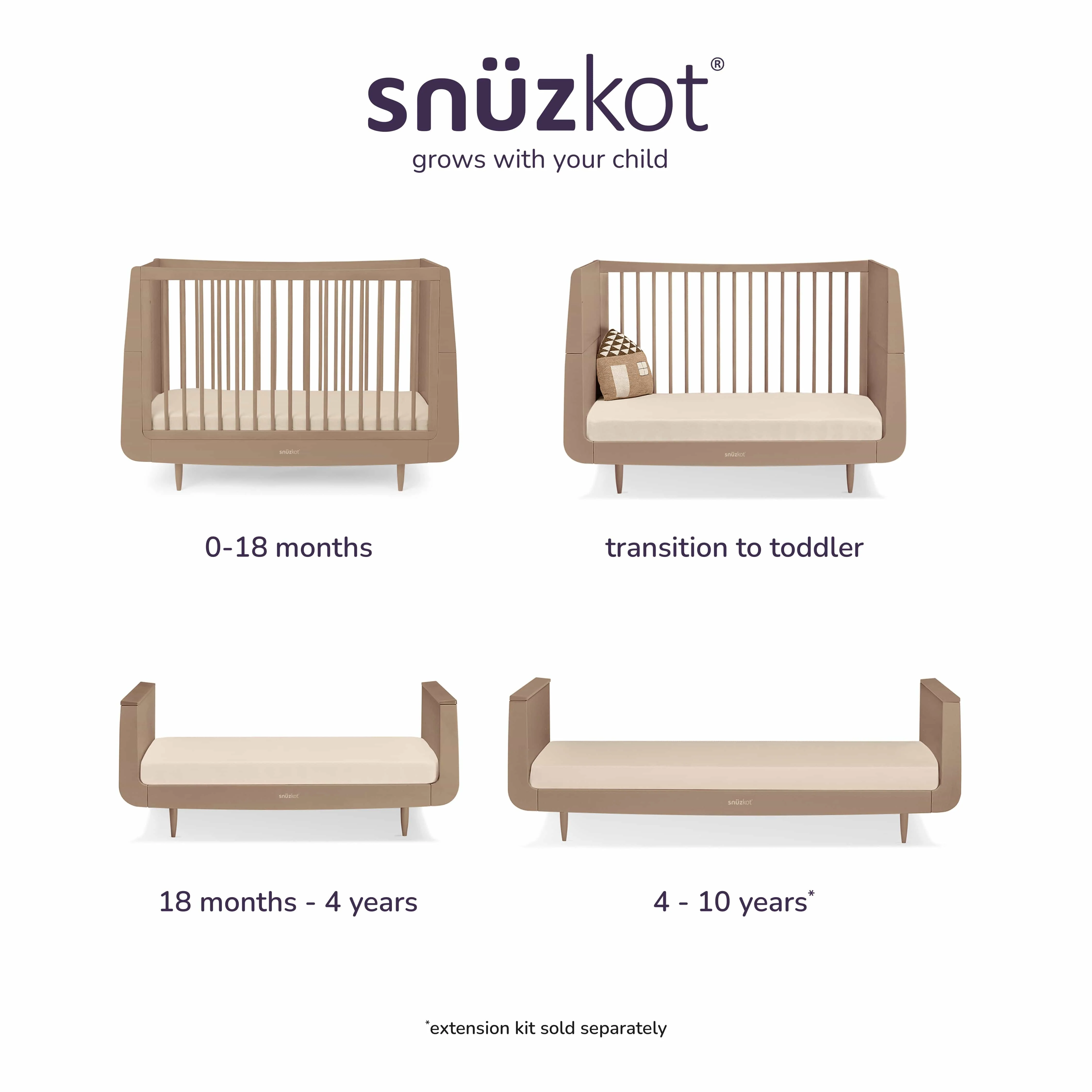 SnuzKot Skandi Cot Bed Mocha - Image 5