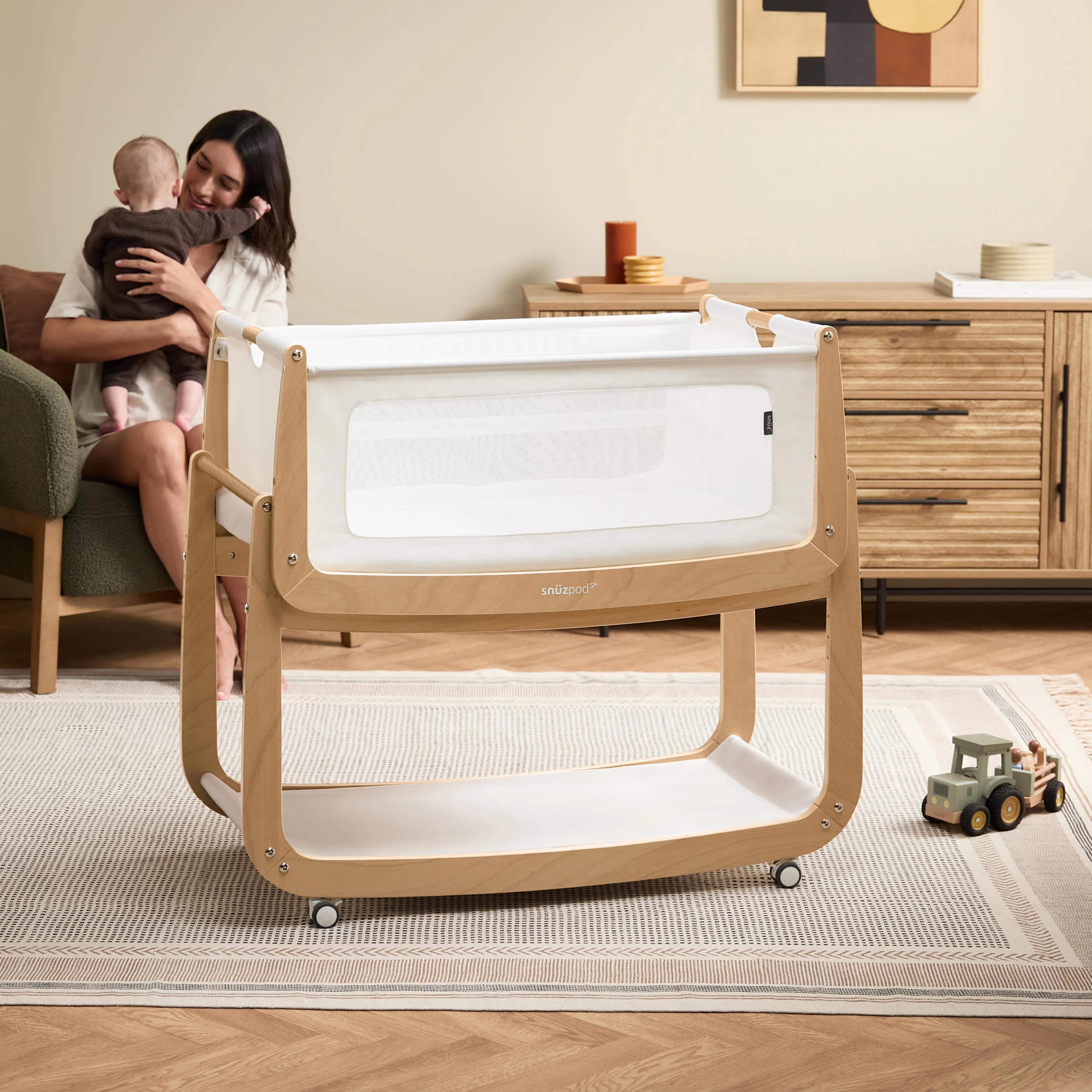 SnuzPod5 Bedside Crib Natural - Image 6